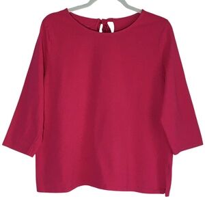 Red Talbots Top with Bow XL petit Geranium Pink